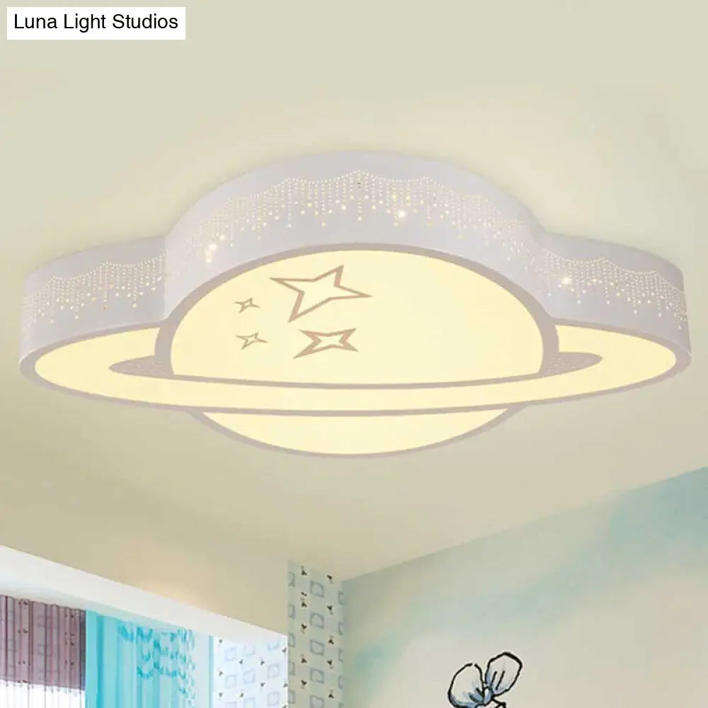 White Acrylic Cartoon Flush Ceiling Light - Ideal For Kindergarten / Warm B