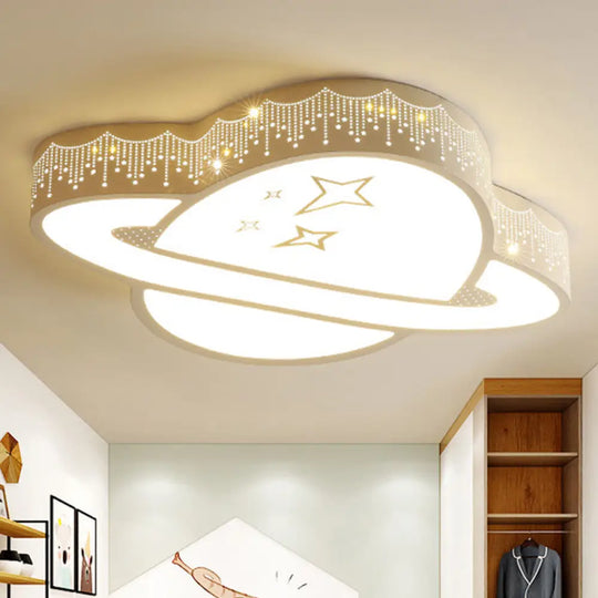 White Acrylic Cartoon Flush Ceiling Light - Ideal For Kindergarten / B