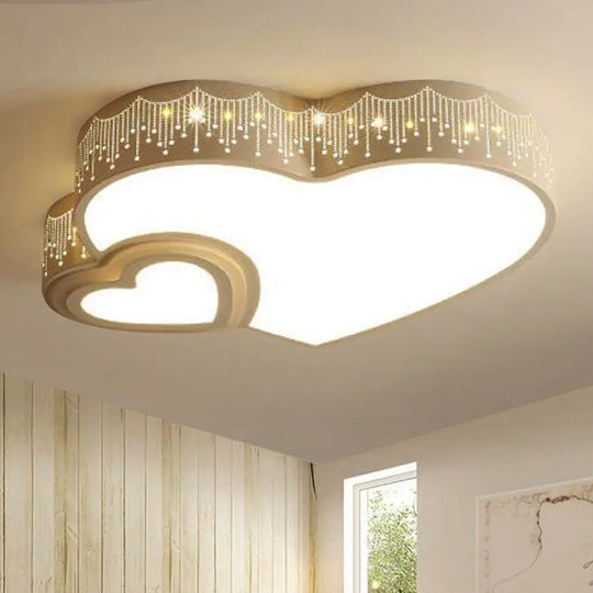 White Acrylic Cartoon Flush Ceiling Light - Ideal For Kindergarten / Warm A