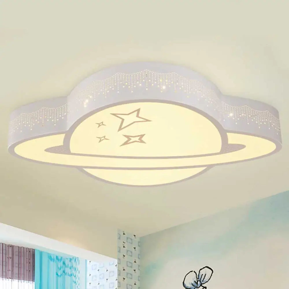 White Acrylic Cartoon Flush Ceiling Light - Ideal For Kindergarten / Warm B