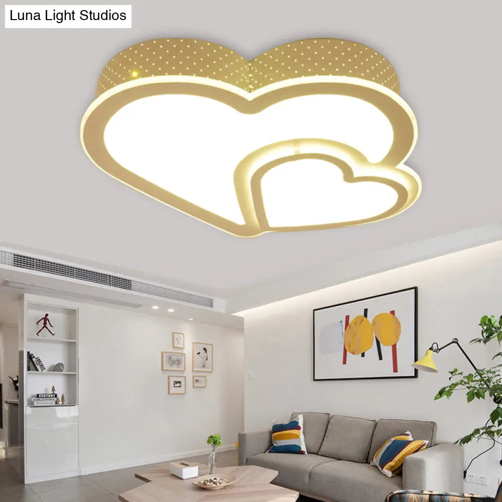 White Acrylic Flush Mount Designer Ceiling Light