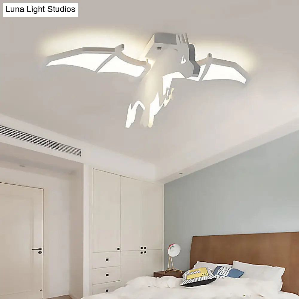 Charizard Led Ceiling Mount Light - Boys Bedroom Acrylic Cartoon Fixture In White / Warm