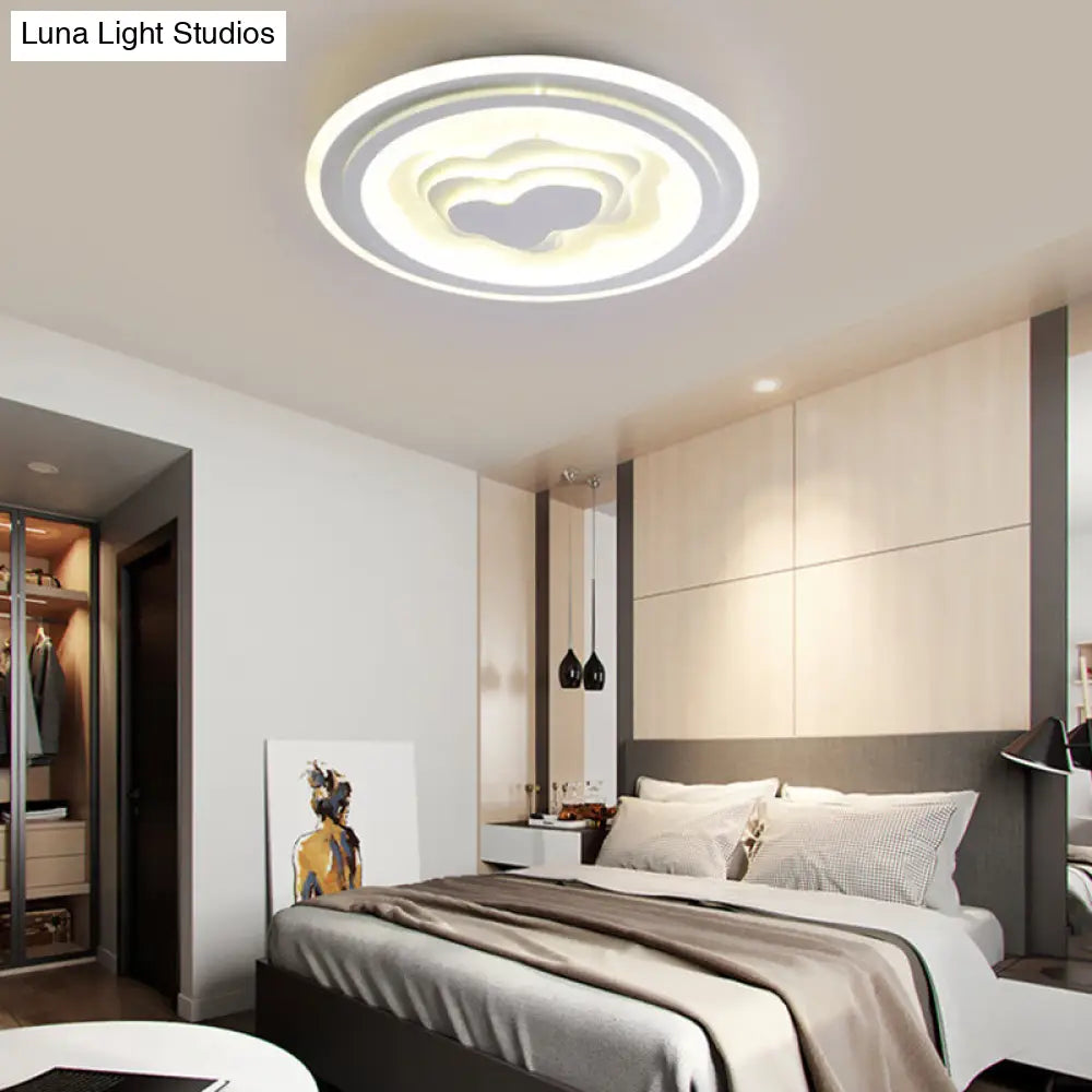 White Acrylic Led Ceiling Lamp For Living Room & Bedroom / B