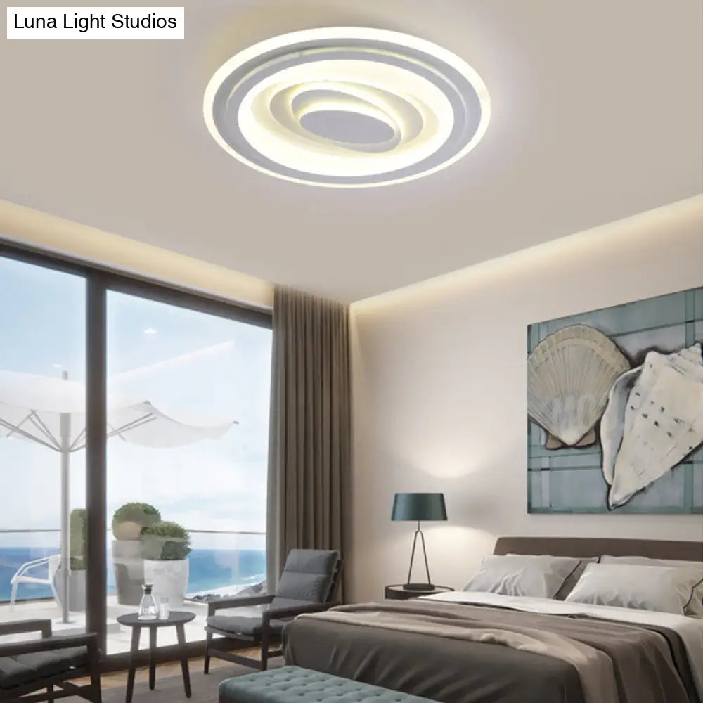 White Acrylic Led Ceiling Lamp For Living Room & Bedroom