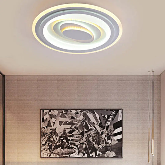 White Acrylic Led Ceiling Lamp For Living Room & Bedroom / A