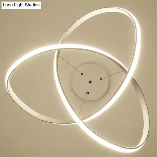 White Acrylic Led Cycle Chandelier Pendant For Dining Room - Decorative Ceiling Light