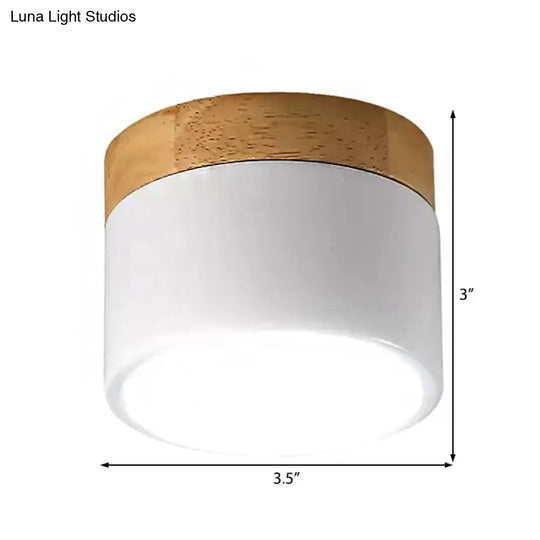 White Acrylic Led Drum Ceiling Mount Light For Simple & Stylish Living Room Lighting