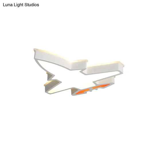 White Acrylic Led Flush Mount Light: Plane Shape Simplicity Nursery Ceiling Lighting