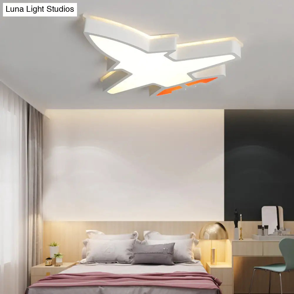 White Acrylic Led Flush Mount Light: Plane Shape Simplicity Nursery Ceiling Lighting