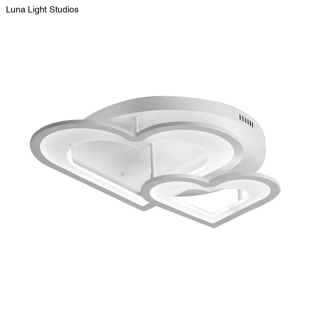 White Acrylic Loving Heart Led Ceiling Mount Light - Modern Dining Room & Hallway Lamp