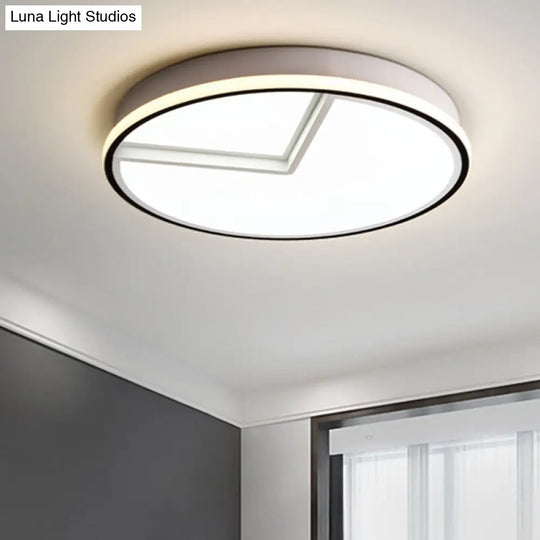 White Acrylic Minimal Round Flush Ceiling Lamp - 16.5/20.5 Dia Bedroom Light / 16.5