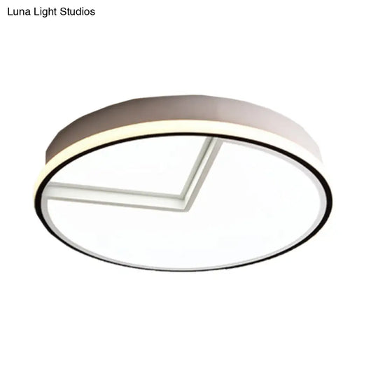 White Acrylic Minimal Round Flush Ceiling Lamp - 16.5/20.5 Dia Bedroom Light