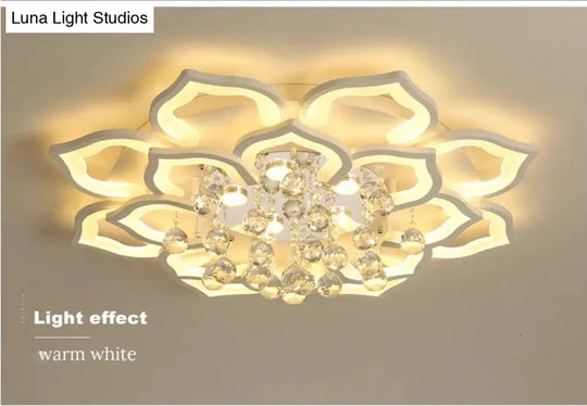 White Acrylic Modern Chandelier Lights For Living Room Bedroom Remote Control Led Indoor Lamp Home