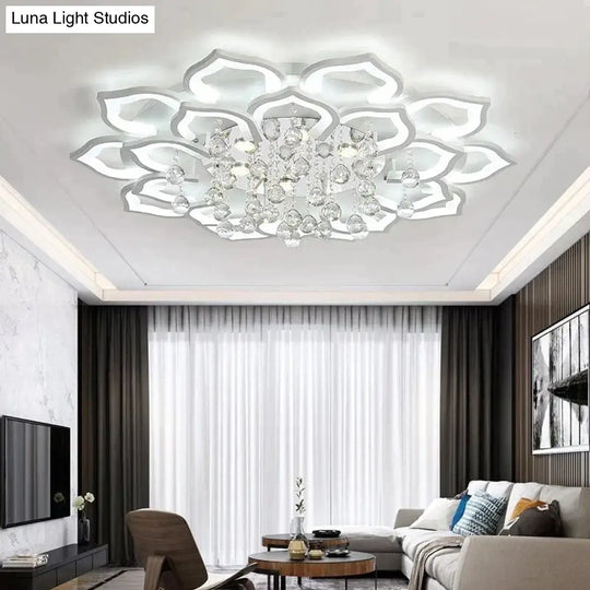 White Acrylic Modern Chandelier Lights For Living Room Bedroom Remote Control Led Indoor Lamp Home