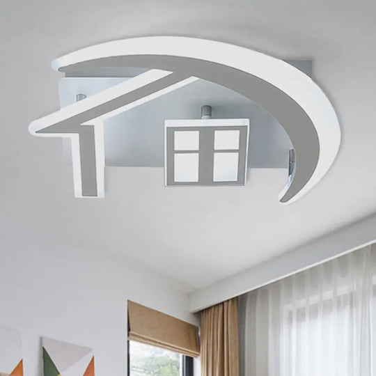 White Acrylic Nordic Flush Mount Ceiling Light Fixture For Bedroom / 17’