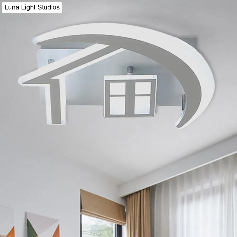 White Acrylic Nordic Flush Mount Ceiling Light Fixture For Bedroom / 17