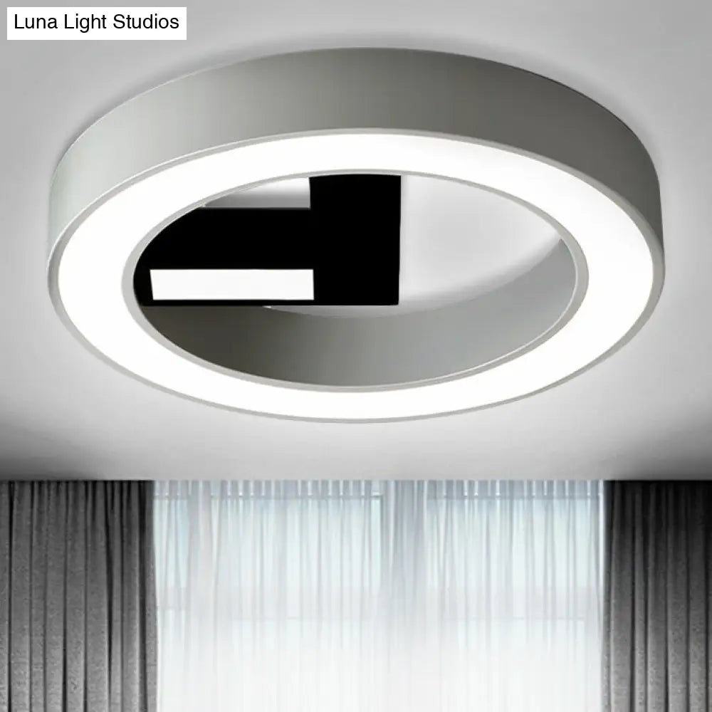 White Acrylic Scandinavian Round Ceiling Light For Bedroom