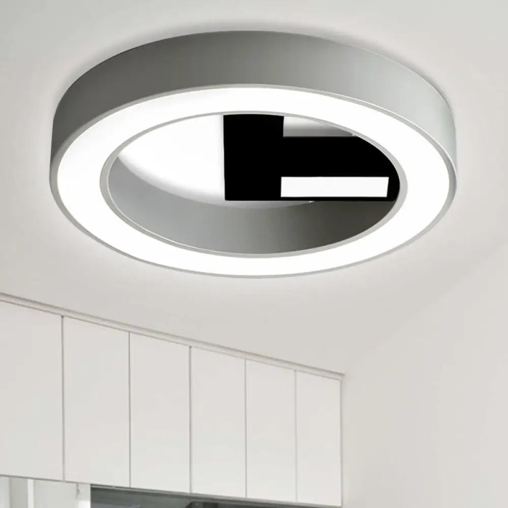 White Acrylic Scandinavian Round Ceiling Light For Bedroom /