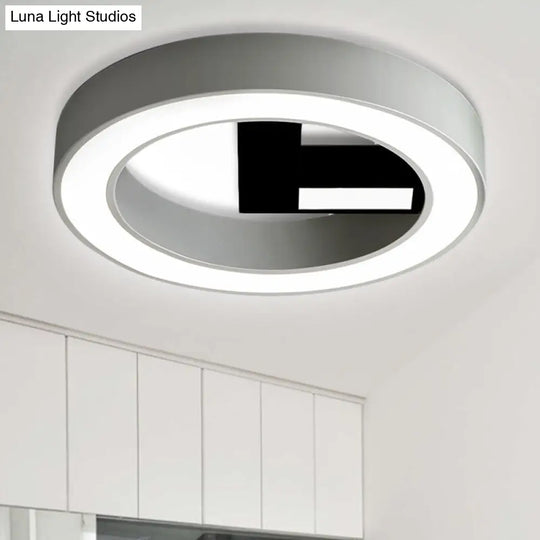 White Acrylic Scandinavian Round Ceiling Light For Bedroom /