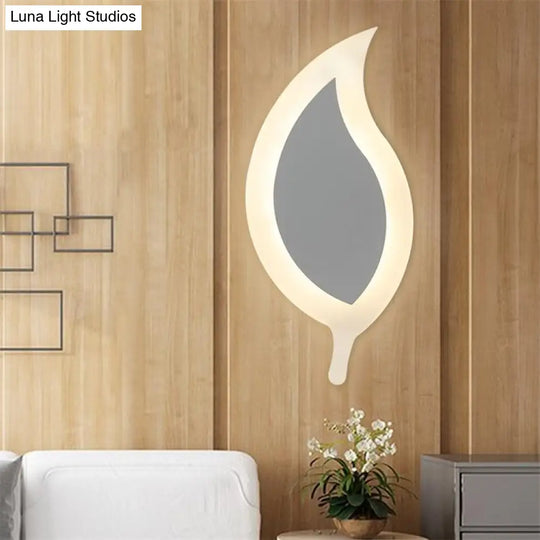 White Acrylic Slim Panel Led Wall Lamp For Dining Room - Eye-Caring & Contemporary Design