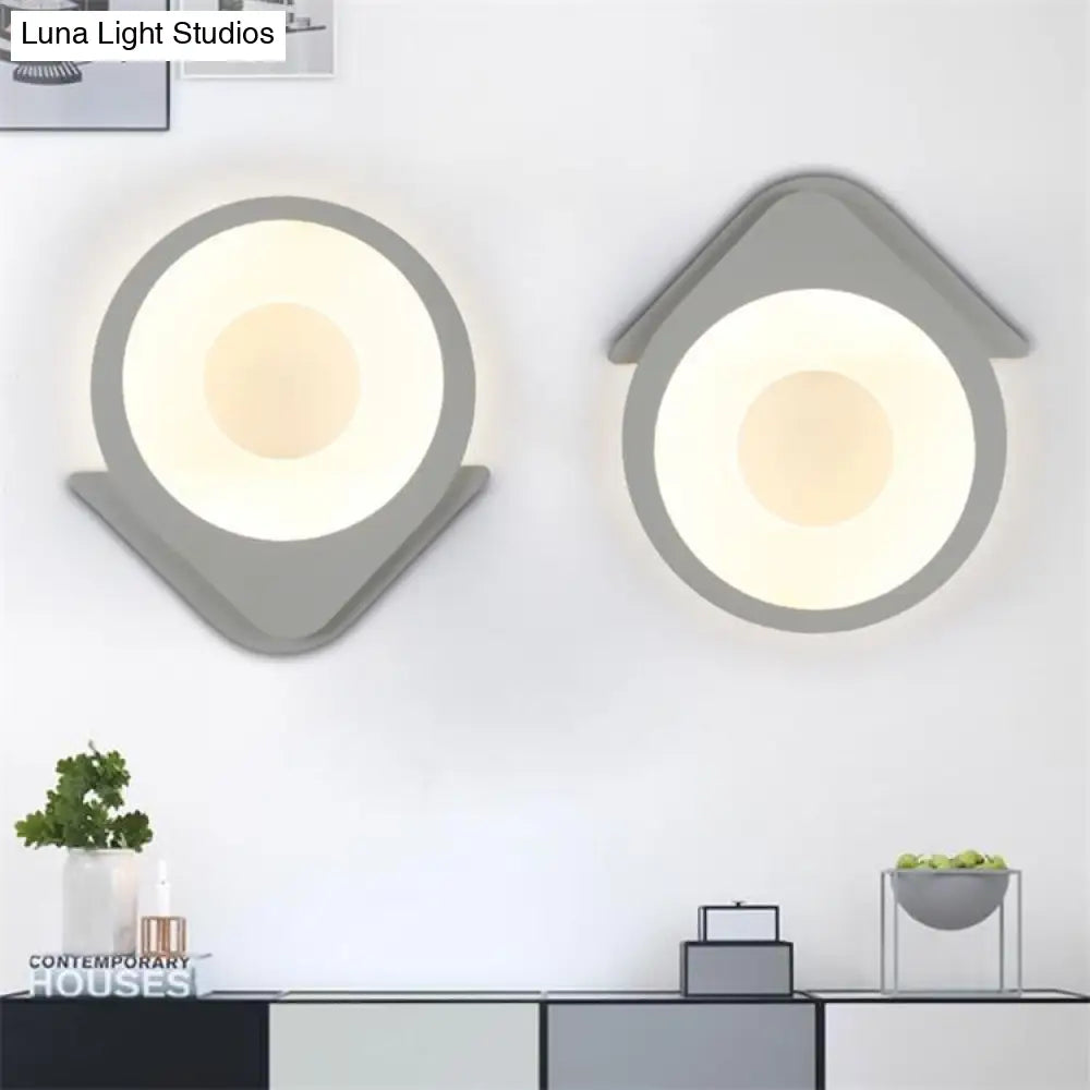 White Acrylic Slim Panel Led Wall Lamp For Dining Room - Eye-Caring & Contemporary Design