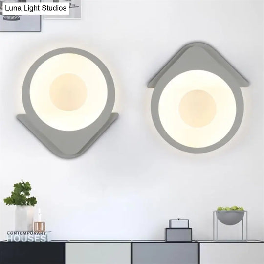 White Acrylic Slim Panel Led Wall Lamp For Dining Room - Eye-Caring & Contemporary Design