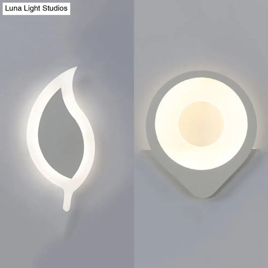 White Acrylic Slim Panel Led Wall Lamp For Dining Room - Eye-Caring & Contemporary Design