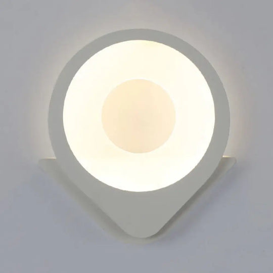 White Acrylic Slim Panel Led Wall Lamp For Dining Room - Eye-Caring & Contemporary Design / Sun