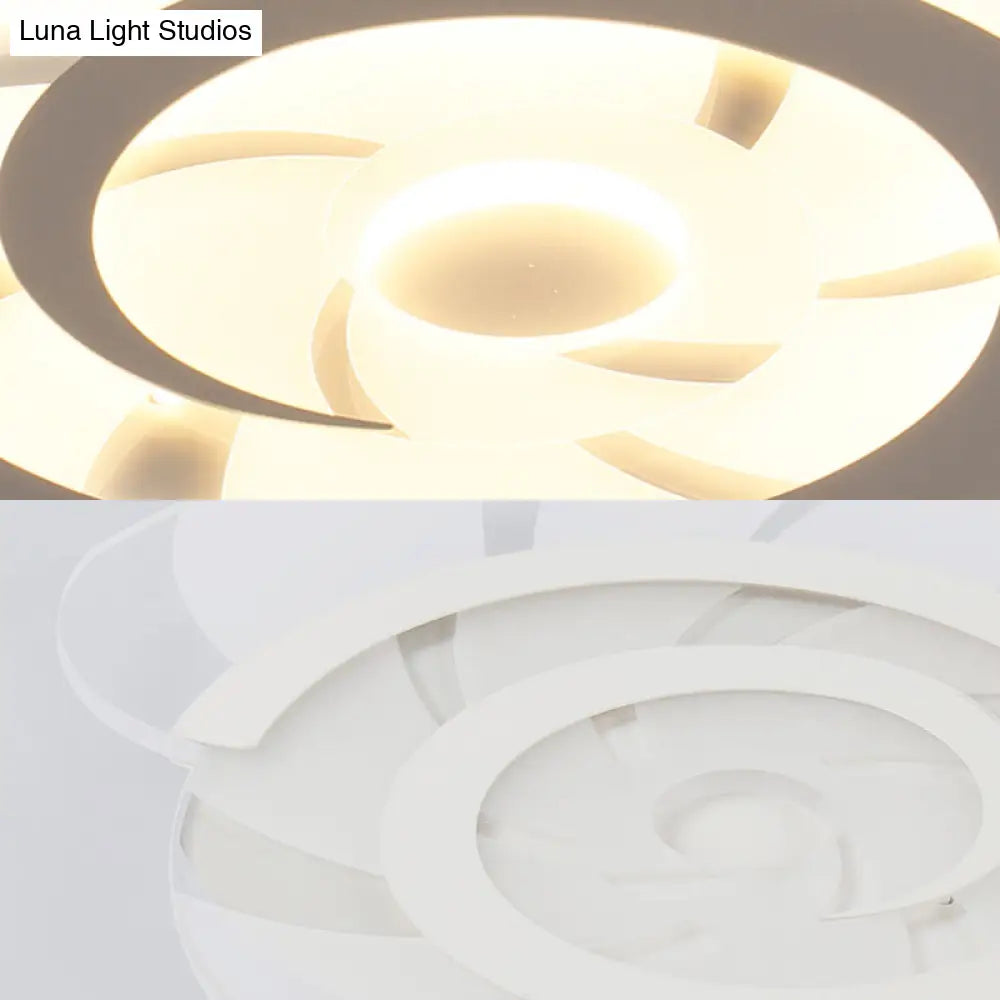 White Acrylic Snail Shell Led Ceiling Light - Perfect For Kids Bedroom!
