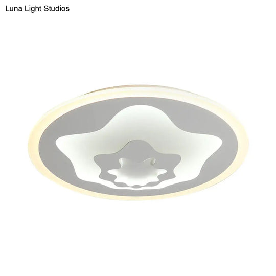 White Acrylic Star Flushmount Light: Cartoon Eye-Caring Led Ceiling Lamp For Girls Bedroom