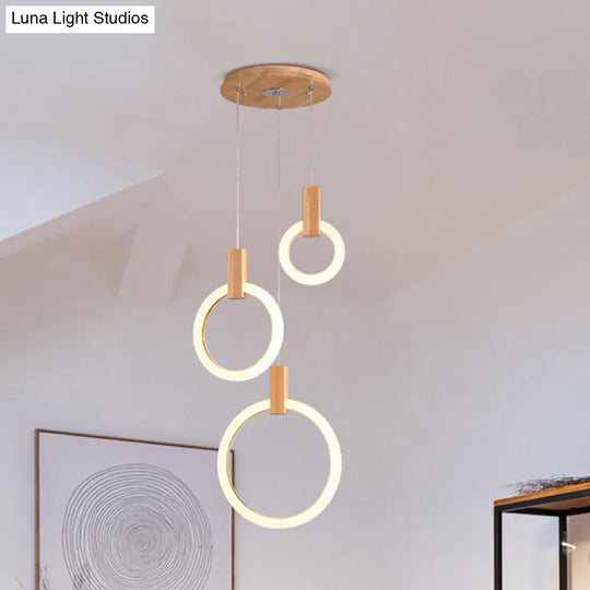 Modern Bedroom Pendant Light With Acrylic Shade And Hanging Ring - White Ceiling 8/12/16 Dia