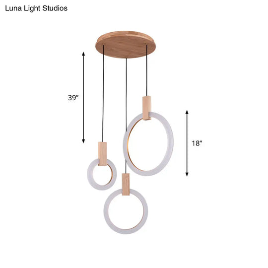 Modern Bedroom Pendant Light With Acrylic Shade And Hanging Ring - White Ceiling 8/12/16 Dia