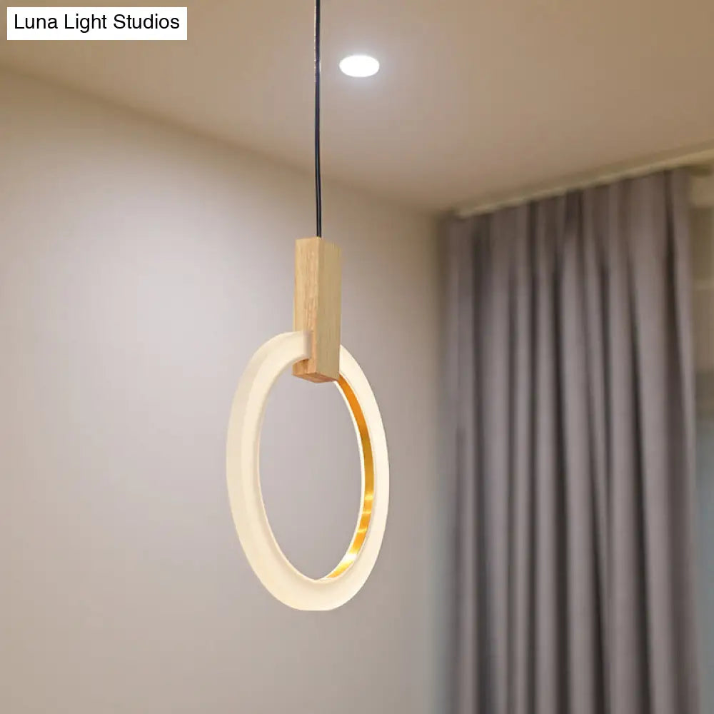 Modern Bedroom Pendant Light With Acrylic Shade And Hanging Ring - White Ceiling 8/12/16 Dia 1 / 8