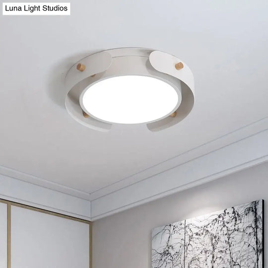 White/Brown Nordic Style Ceiling Lamp With Diffuser - 16/19.5 Diameter