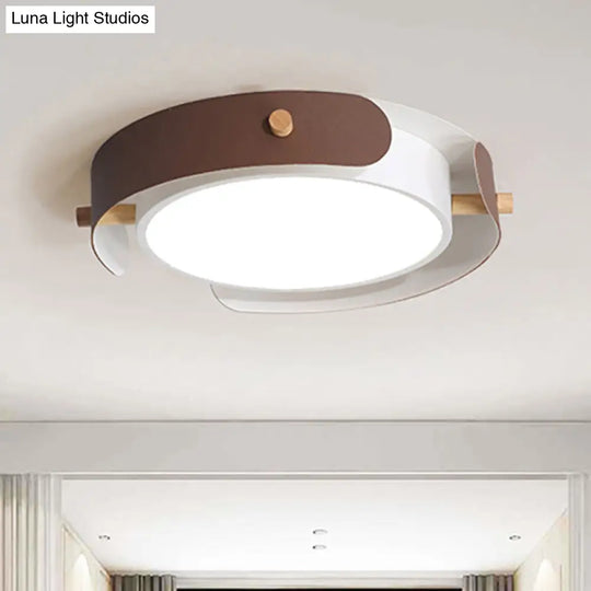 White/Brown Nordic Style Ceiling Lamp With Diffuser - 16/19.5 Diameter Brown / 16