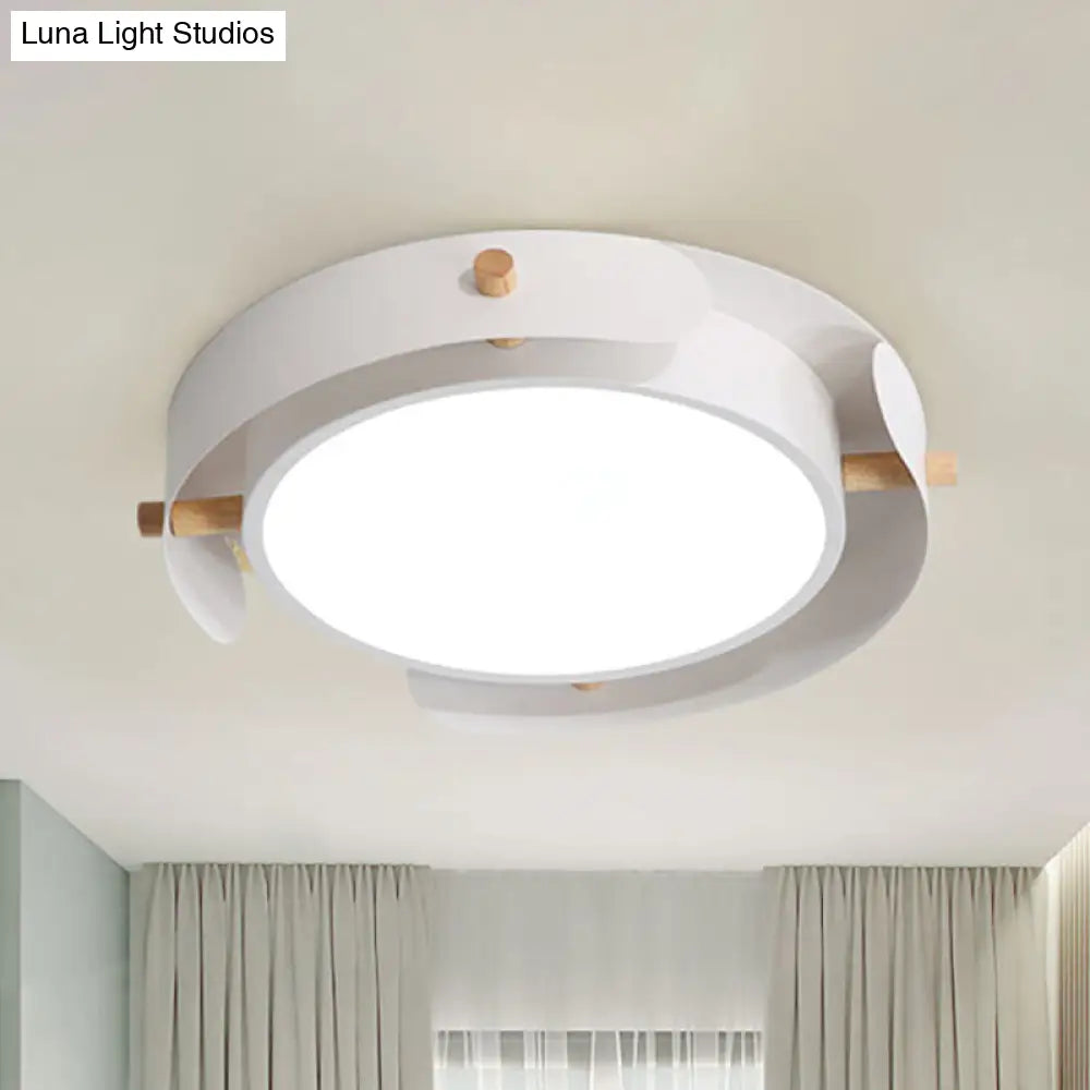 White/Brown Nordic Style Ceiling Lamp With Diffuser - 16/19.5 Diameter White / 16