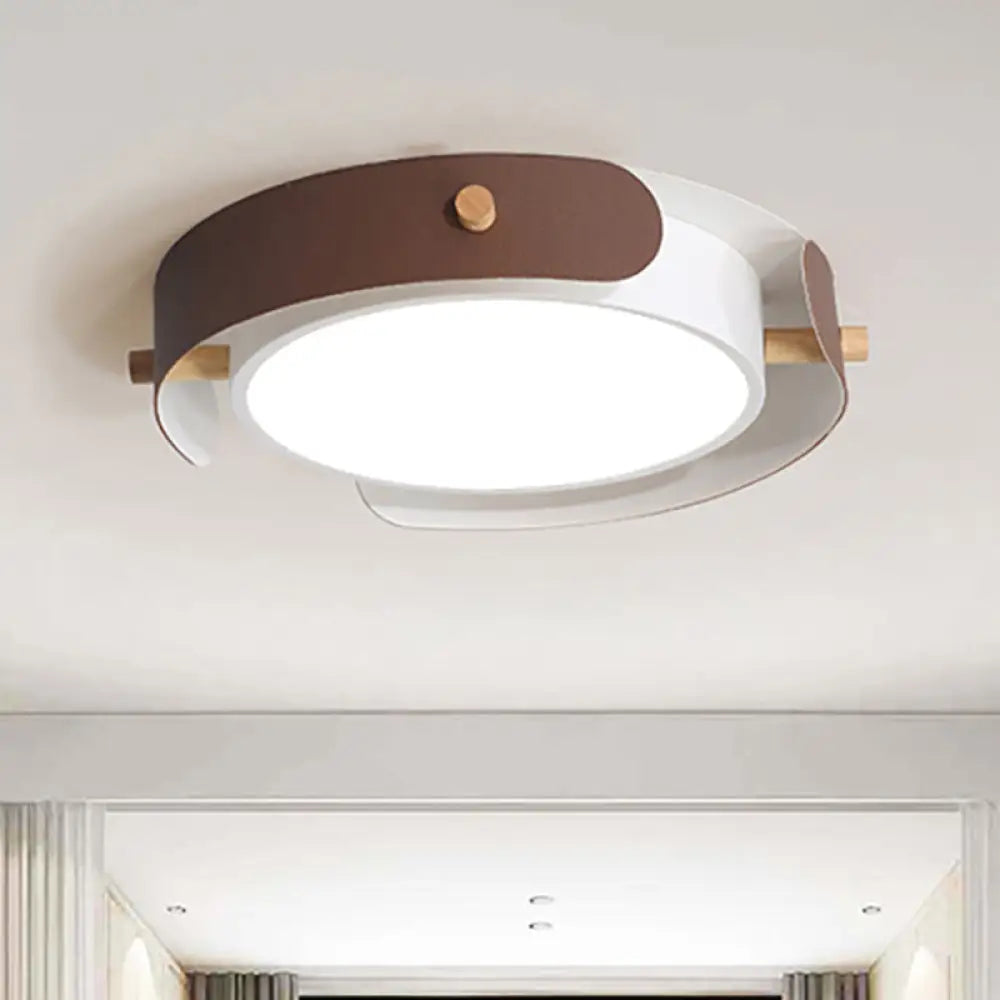 White/Brown Nordic Style Ceiling Lamp With Diffuser - 16’/19.5’ Diameter Brown / 16’