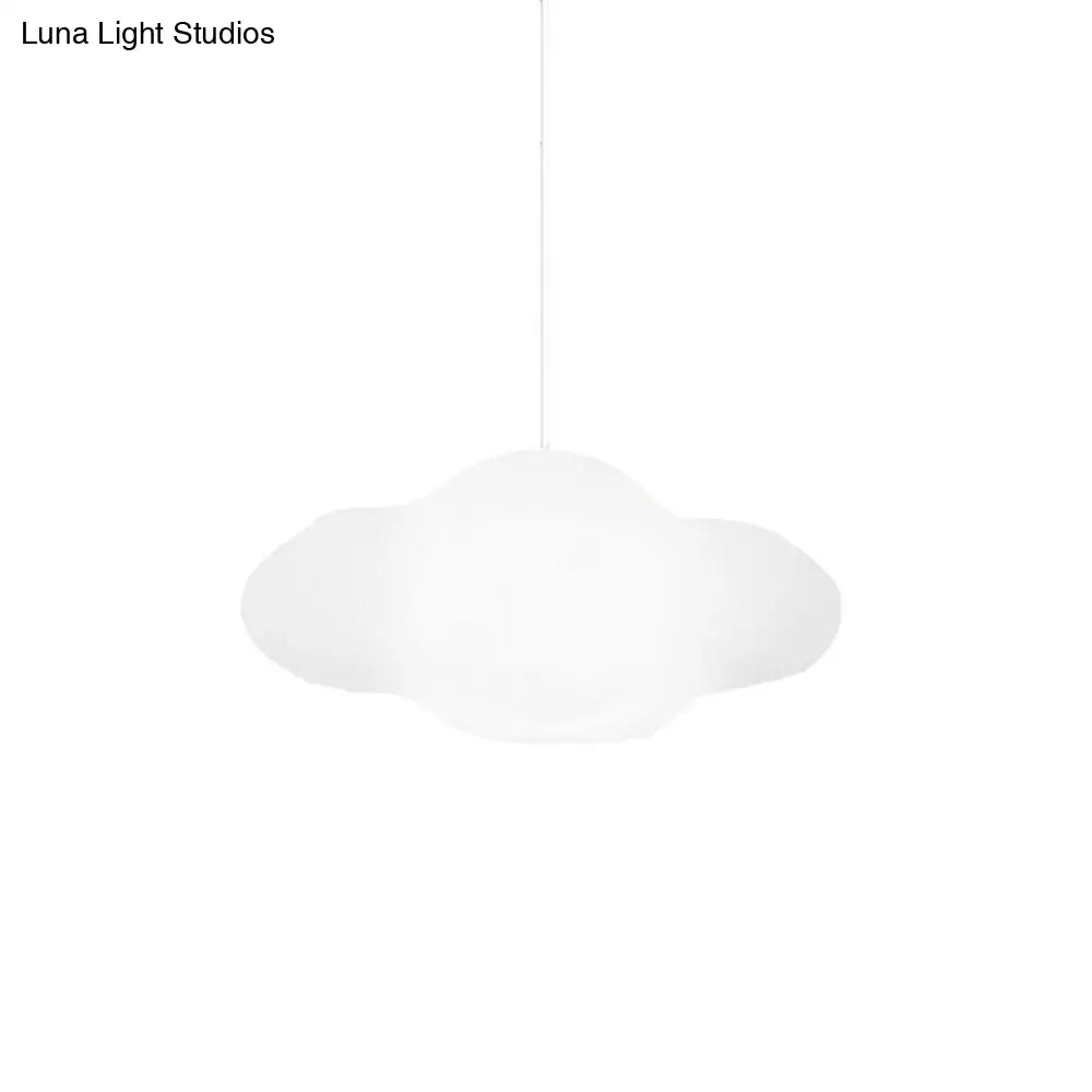 White Cloud Pendant Light - Modern Pe 1-Light Hanging In Warm/White For Bedroom