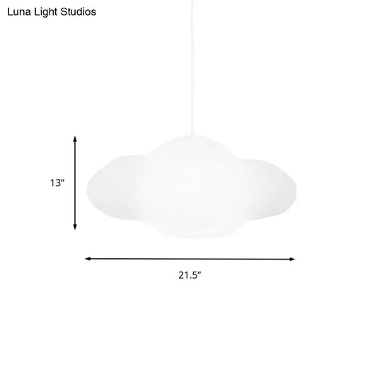 White Cloud Pendant Light - Modern Pe 1-Light Hanging In Warm/White For Bedroom