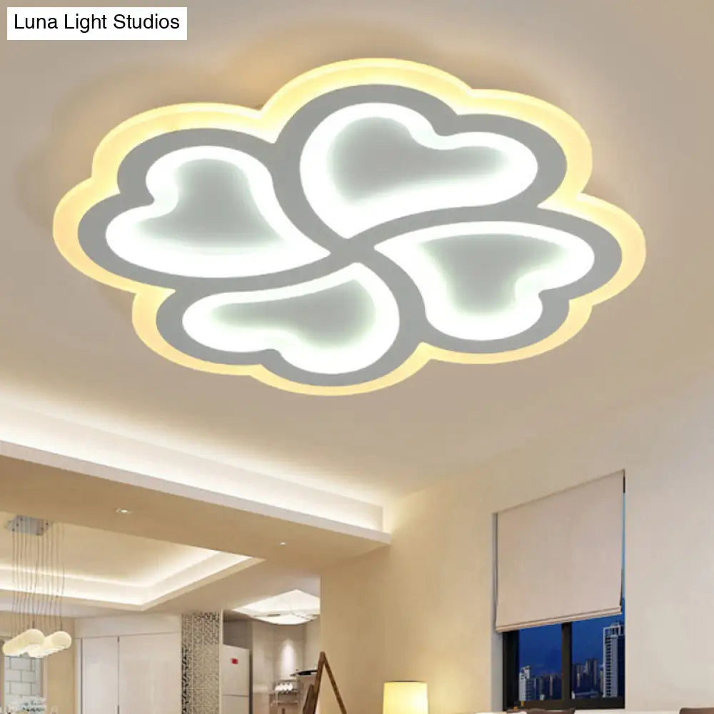 White Clover Ceiling Mount Lamp 19.5’/23.5’ - Modern Led Metallic Flushmount Light