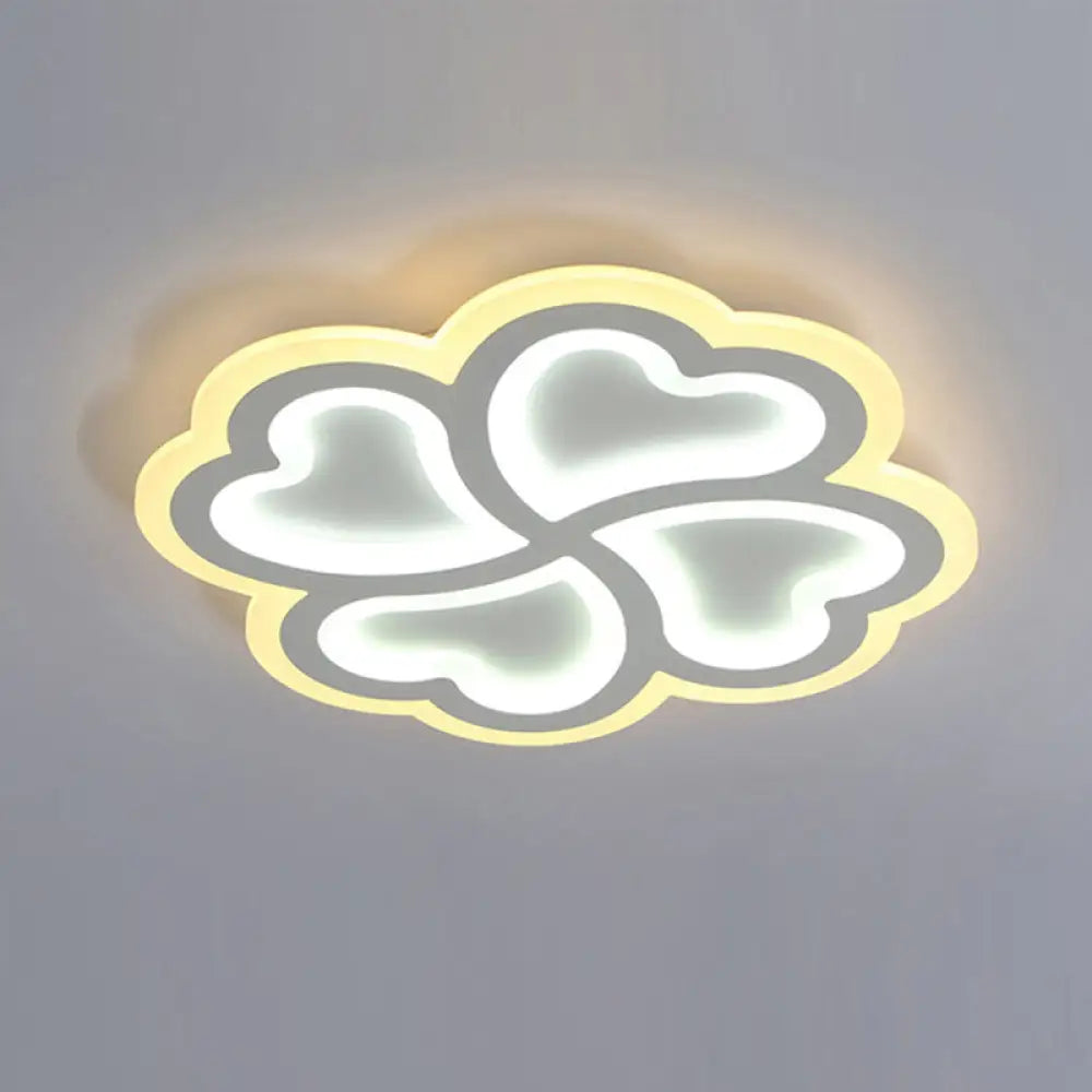 White Clover Ceiling Mount Lamp 19.5’/23.5’ - Modern Led Metallic Flushmount Light / 19.5’ Warm