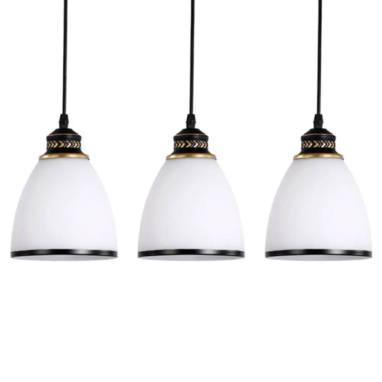 White Cone Pendant Light With Glass Shade - Minimalist Design