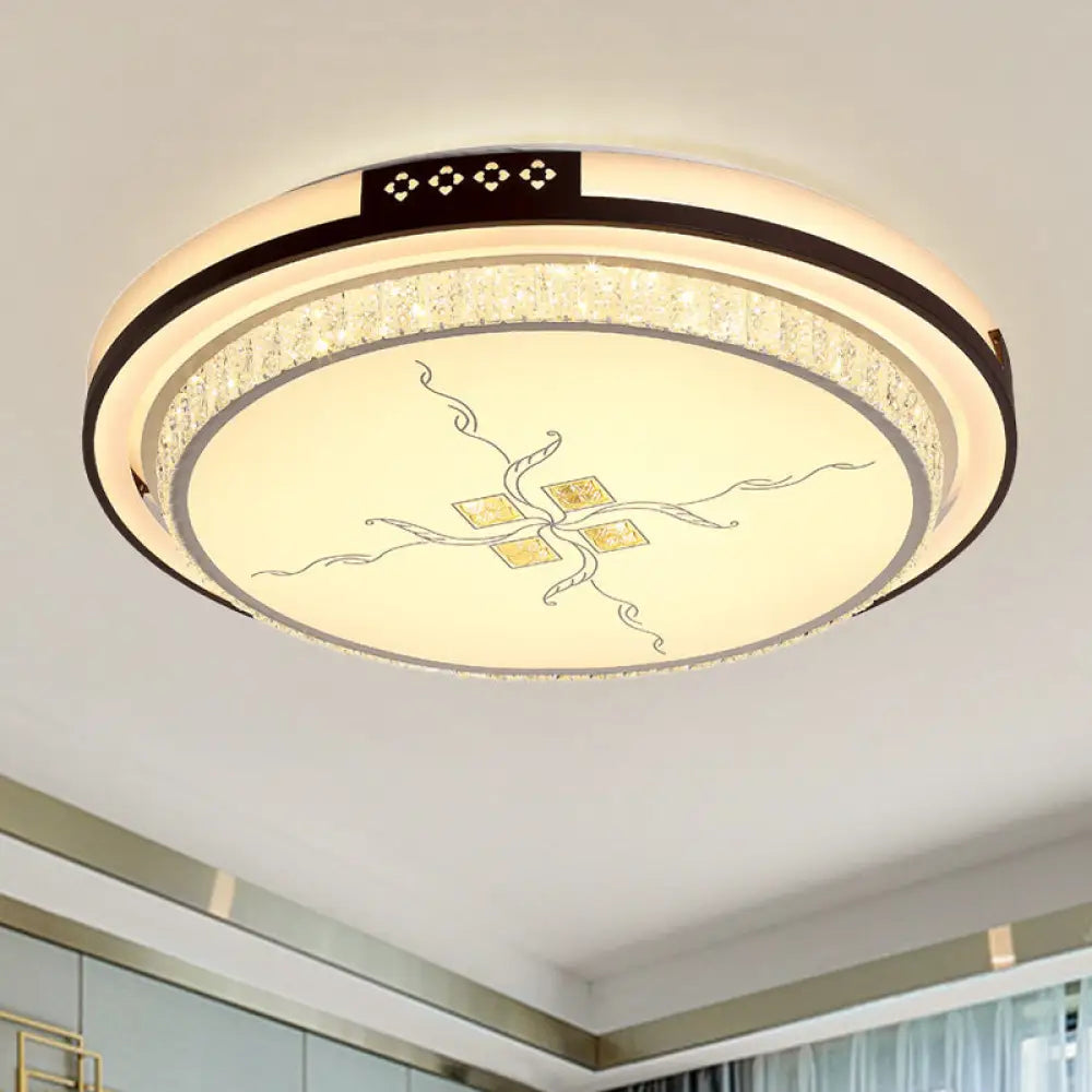 White Crystal Led Ceiling Lamp 2 - Layer Flush Mount 23.5’/31.5’/38.5’ Dia Modern Design