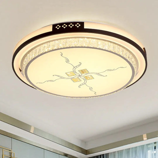 White Crystal Led Ceiling Lamp 2 - Layer Flush Mount 23.5’/31.5’/38.5’ Dia Modern Design