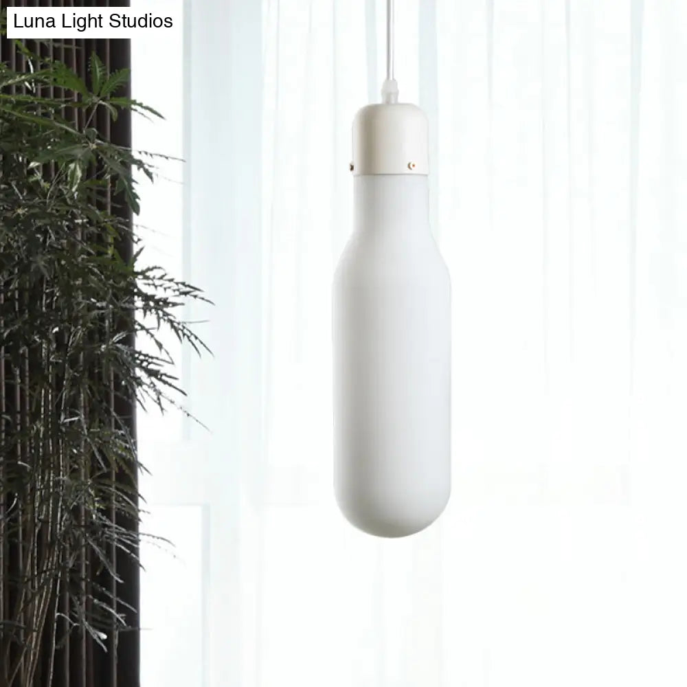 White Dining Room Pendant Light With Stylish Glass Design