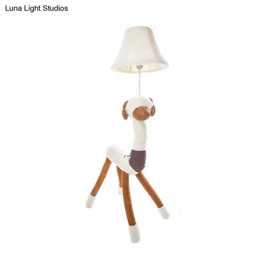 White Doggy Fabric Floor Lamp Single Light Animal Design For Book Shop & Restaurant Lighting