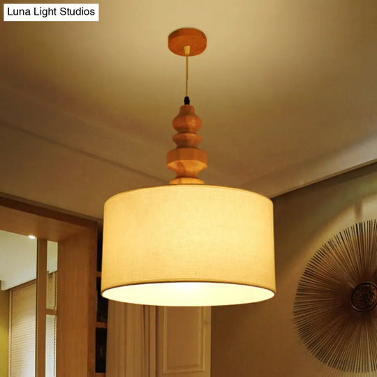 Modern White Drum Pendant Light For Dining Table