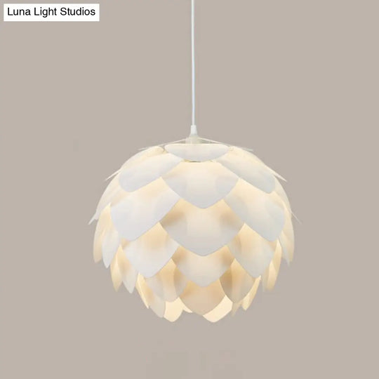 White Feather Hanging Lamp For Simple & Stylish Girls Bedroom Ceiling Lighting / D