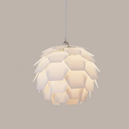 White Feather Hanging Lamp: Round Ceiling Light For Girls’ Bedroom - Simplicity & Style / G