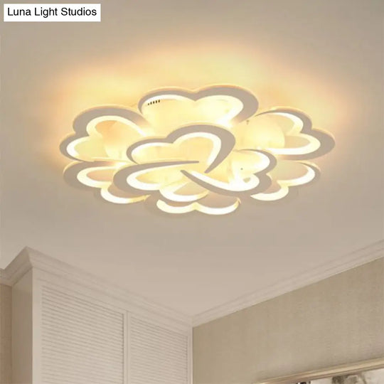 White Floral Led Ceiling Light For Minimalist Living Rooms